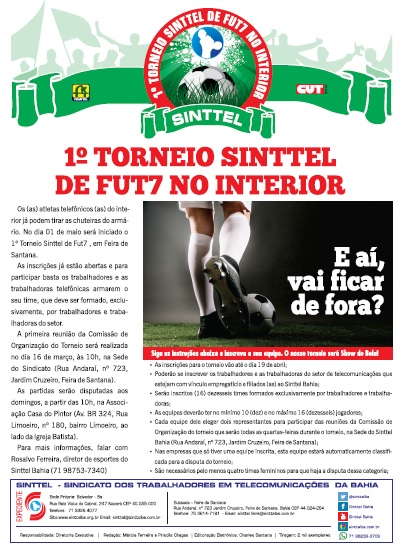 1º Torneio Sinttel de FUT7 no interior